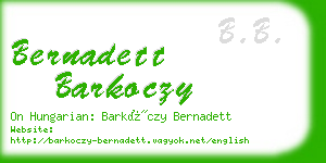 bernadett barkoczy business card